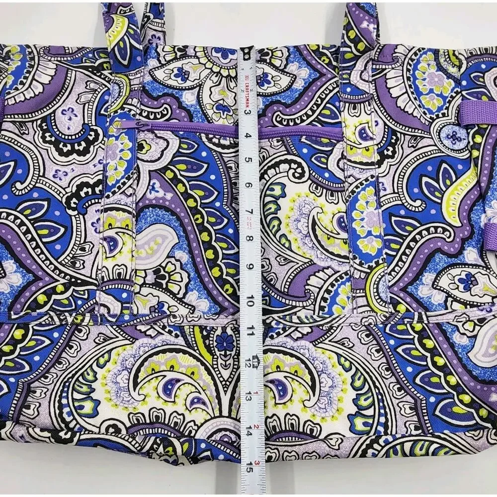Laura Ashley Seaside Beach Tote Purple Green Paisley Bag Vacation Picnic